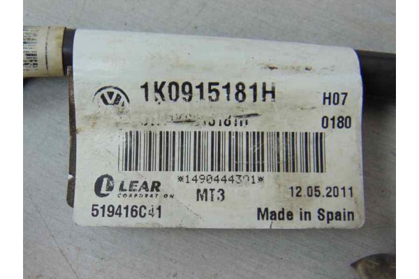 1K0915181H BATERIA VOLKSWAGEN SCIROCCO (137) 2.0 TDI (103kW) BlueMotion 2011 1K0915181H 186791 VOLKSWAGEN - 4