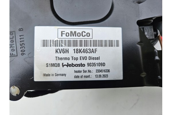 Webasto Thermo Top EVO Ford Transit Connect KV6H 18K463AF Product weight with unit packaging 7 kg