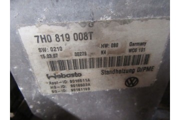 VW T5 2 5 TDI webasto parking heater Catalog number of the part 7H0819008T