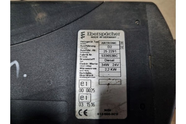 Webasto parking heating EBERSPACHER D2 2 2 KW MAN TGL TGS TGM Catalog number of the part Webasto ogrzewanie postojowe EBERSPACHE