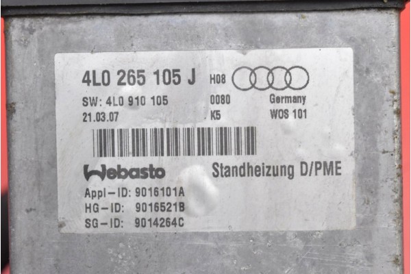 Unidad de Control Webasto 4L0265105J para Audi Q7 4L 2005-2009