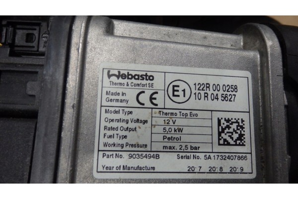 WEBASTO FORD FOCUS MK4 PETROL JX61 18K463 BB Car type passenger cars