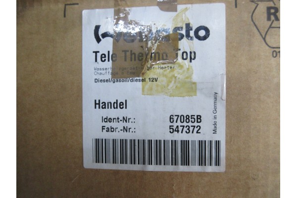 WEBASTO TELE THERMO TOP DIESEL 12 V BASIC Car type passenger cars