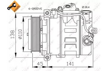 32214 NRF AIR CONDITIONING COMPRESSOR DB SPRINTER CDI 97 06 Catalog number of substitutes ACAUTO AC 01DN370 ACAUTO AC 01DN475 AC