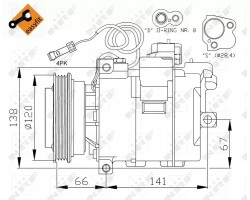 32104 NRF AIR CONDITIONING COMPRESSOR AUDI