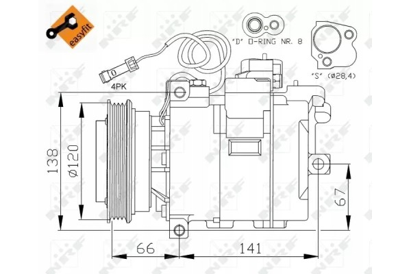 32104 NRF AIR CONDITIONING COMPRESSOR AUDI