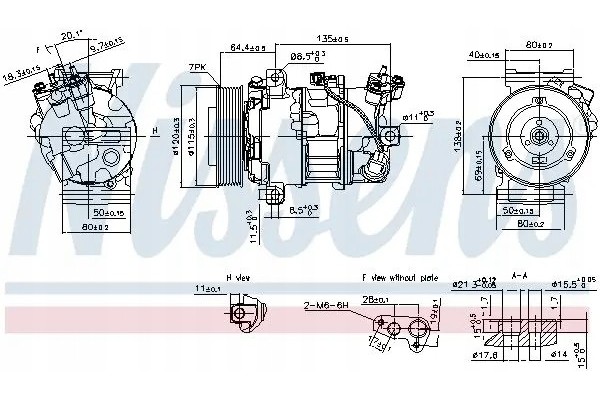 COMPRESSOR AIR CONDITIONING COMPRESSOR 890126 NISSENS Product weight with unit packaging 11 kg