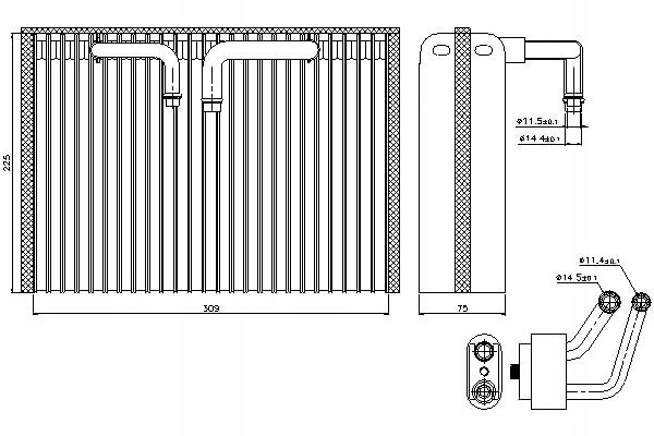 AIR CONDITIONING EVAPORATOR SAAB 9 5 1 9D 3 0D 09 97 12
