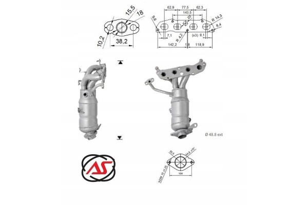Catalytic converter DAIHATSU CHARADE TOYOTA AURIS COROLLA URBAN CRUISER YARIS 1 3i EAN GTIN 8435247746015
