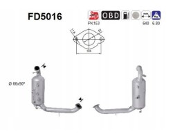 ASCFD5016 PARTICULATE FILTER DPF CAT FORD 1 6TDCI EURO 4