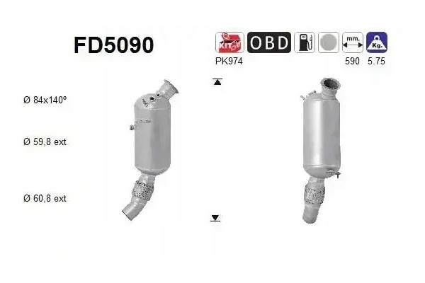 PARTICULATE FILTER FAP DPF FD5090 AS BMW 1 F20