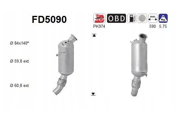 PARTICULATE FILTER FAP DPF FD5090 AS BMW 1 F20 Packaging status original