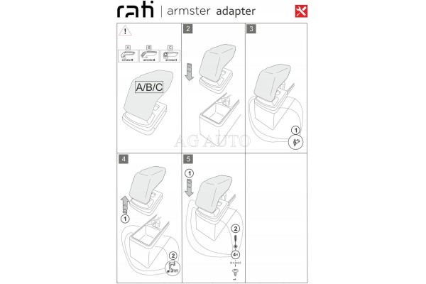 Reposabrazos con adaptador para VW Caddy, 2020-, ARM2-Negro