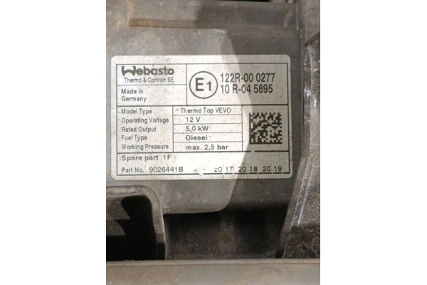 PARKING HEATER WEBASTO VOLKSWAGEN CADDY 1K0815065AS Car type cargo vans
