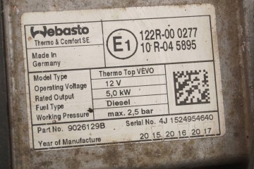 PARKING HEATING WEBASTO VW CADDY TOURAN 5K0815005B 9026129B Customs tariff code 87089997