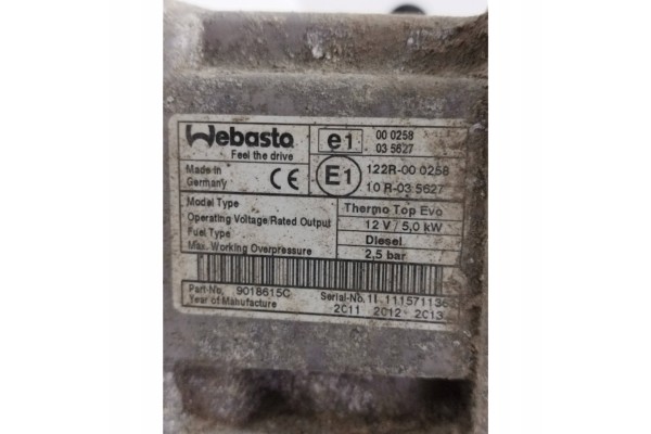 Calefactor Auxiliar Webasto para Peugeot 508 2013