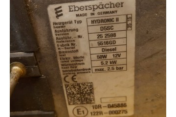 Ford Ranger V 16r. WEBASTO HYDRONIC II SET 252598