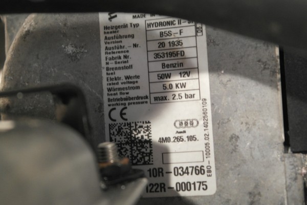 AUDI Q7 4M WEBASTO HEATING 4M0265081M Part manufacturer Audi OE