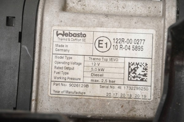 PARKING HEATER WEBASTO VW SHARAN 7N0815005AE 9026129B Version European