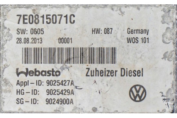 PARKING HEATER WEBASTO VW TRANSPORTER T5 T6 AMAROK 7E0815071C Car type 4x4 SUV cargo vans passenger cars