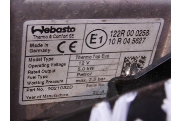 Calefactor estacionamiento Webasto Thermo Top Evo para Audi A4 B8 1.8 