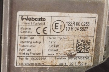 Calefactor estacionario WEBASTO para VW Tiguan 5QF815005N 9033394A