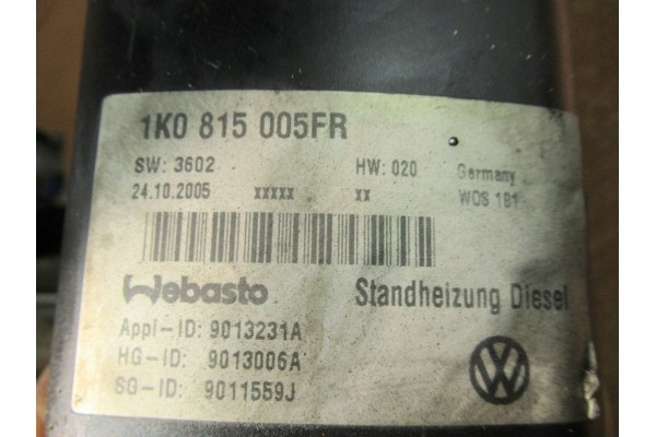WEBASTO THERMO TOP V VW TOURAN 1T 1 9 TDI 9013006A 1K0815005FR DIESEL 5KW Car type cargo vans passenger cars
