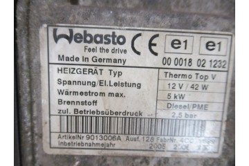 WEBASTO THERMO TOP V VW TOURAN 1T 1 9 TDI 9013006A 1K0815005FR DIESEL 5KW Quality of parts according to GVO O original with manu
