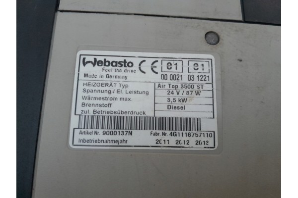 WEBASTO AIR TOP 3500 ST MERCEDES ACTROS MP3 Part manufacturer Webasto