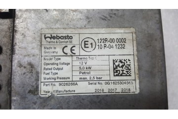 Estufa Webasto TERMO TOP C gasolina VW PHAETON 3D0815005AT desguace