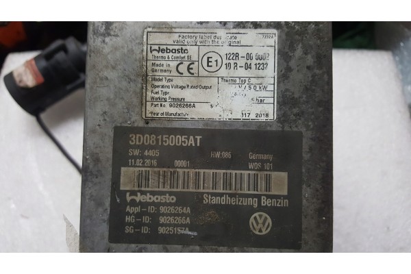 Estufa Webasto TERMO TOP C gasolina VW PHAETON 3D0815005AT desguace