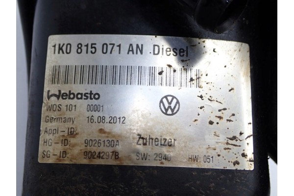 Calefactor estacionario Webasto 1K0815071AN para VW Sharan II 7N 2.0 T