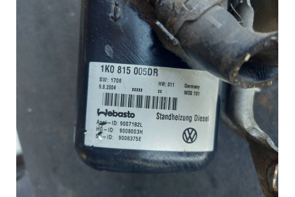 VW TOURAN AND PARKING HEATER WEBASTO THERMO TOP V 1K0815005DR Catalog number of substitutes 9007182L