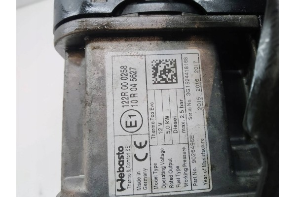PARKING HEATER WEBASTO 9026496E Volvo XC 90 II 2015 Quality of parts according to GVO O original with manufacturer s logo OE