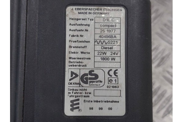 WEBASTO HEATING EBERSPAECHER D1L C DAF Quality of parts according to GVO O original with manufacturer s logo OE