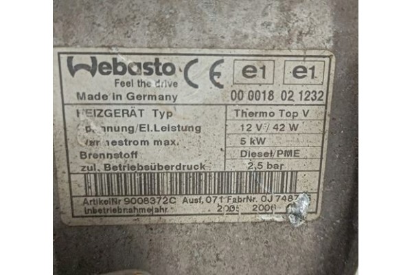 WEBASTO PARKING HEATER VW TOURAN 1T CADDY 2K 1 9TDI 1K0815071H Part manufacturer Volkswagen OE