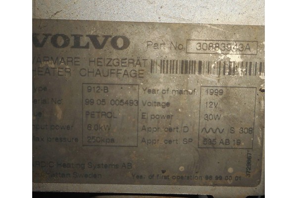 Calefactor estacionario WEBASTO para Volvo V50 2.0L Diésel 2005