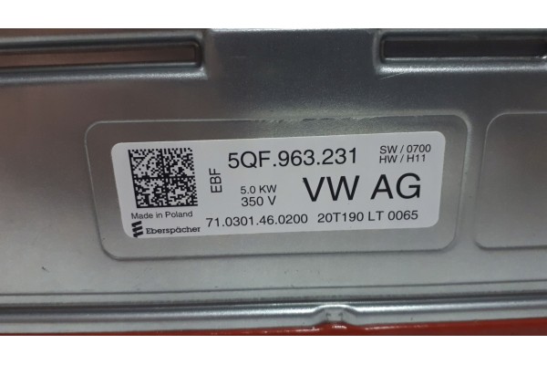 Intercambiador de calor original Eberspaecher 5QF963231 para VW y Audi