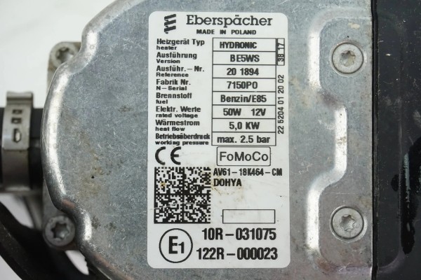 PARKING HEATING WEBASTO FORD TRANSIT AV61 18K463 CP AV61 18K464 CM Catalog number of the part AV61 18K464 CM