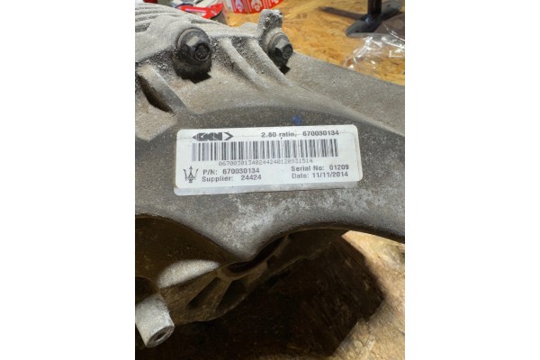 DIFFERENTIAL BRIDGE REAR 2 80 MASERATI GHIBLI QUATTROPORTE 3 0 670030134 AWD Packaging status no packaging