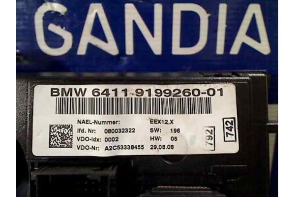9199260 MANDO CLIMATIZADOR BMW SERIE 1 BERLINA (E81/E87) 118d 2008 9199260 153947 BMW - 1