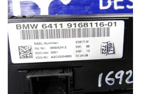 64119168116 MANDO CLIMATIZADOR BMW SERIE 1 BERLINA (E81/E87)