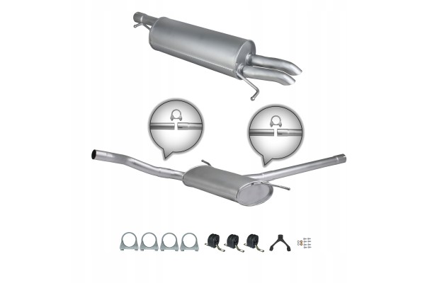 Silencer set VW PASSAT B5 FL 1 9TDI 2 0TDI 130 136 HP 2000 Catalog number of the part ZEST 01 124P 06 241