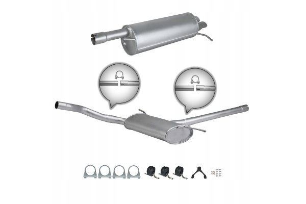 Silencer set VW PASSAT B5 FL 1 9TDI 2 0TDI 130 136 HP 2000 Part manufacturer Ferroz Export