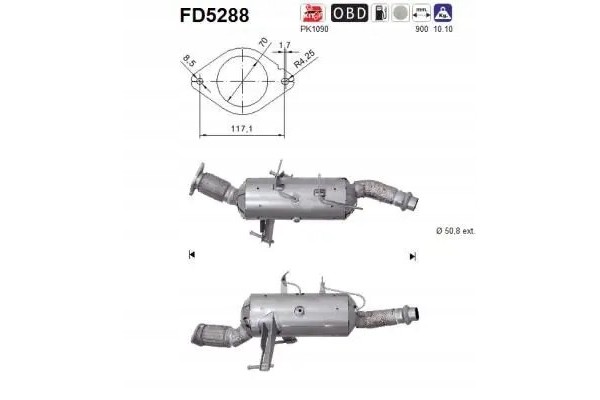 PARTICULATE FILTER FAP DPF FD5288 AS NISSAN Packaging status original