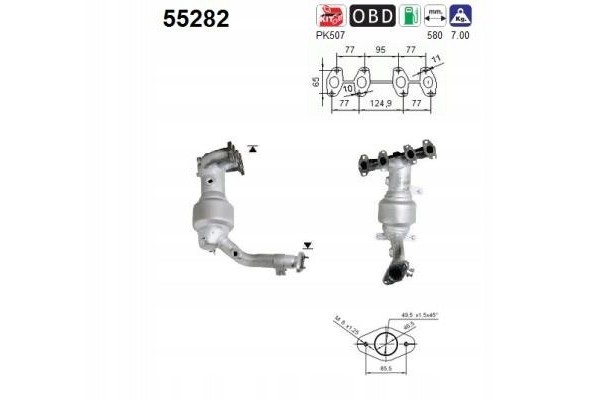 AS FIAT PUNTO EURO 3 CATALYTIC CONVERTER