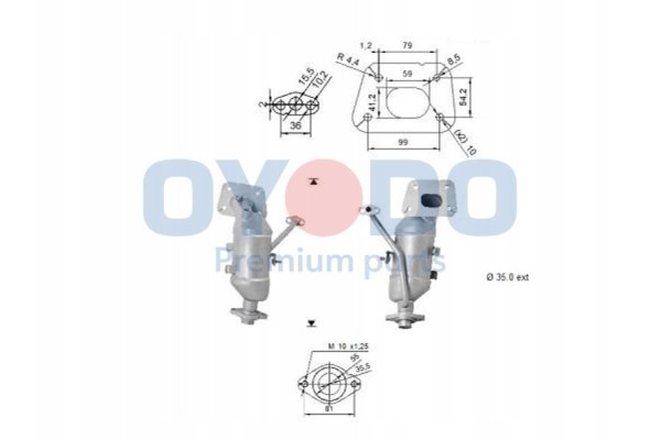 CATALYTIC CONVERTER CITROEN 10N0128 OYO OYODO Part manufacturer Oyodo