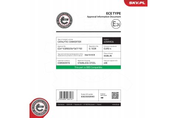 CATALYTIC CONVERTER SKV ESEN 62SKV026 Catalog number of substitutes A Z Meisterteile AZMT 40 010 2917 KAMOKA 8015064 LRT K7043N