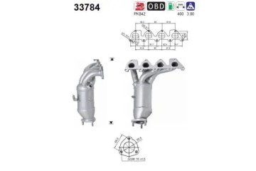 CATALYTIC CONVERTER 33784 AS SEAT SKODA VW ALTEA Part manufacturer AS