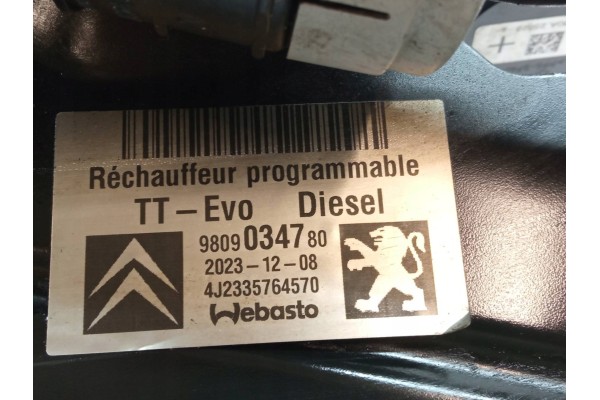 WEBASTO 9809034780 Citroen Jumpy III 2016 Part manufacturer Citroen OE